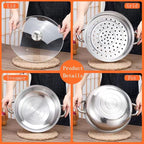 Steamer for Cooking, 3.0 Quarts Stainless Steel Steamer Pot, 2-Tier Food Steam Pots with Lid for Cooking Vegetables, Seafood, Soups, Stews and Pasta, 8.5 x 7.3 inch