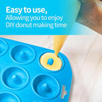 2pcs Silicone Donut Pan, 12 Holes Mini Donuts Mold Heat Resistant, Silicone Donut Molds for baking, Mini Baking Mold for baking delicious donuts, Non-stick Bottom, Easy to Clean