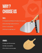 Pizza Peel Aluminum Pizza Spatula,17 inch Metal Pizza Paddle(12"x 17") with Rocker Cutter Foldable Wood Handle, [Storage bag included], for Family Pizza Oven Baking Pizza, Dough, Bread & Pastry