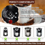 Podoy 119367 Reusable Coffee Filter Cover Lid Compatible with Keurig My K-Cup 2.0 Series K200 K250 K300 K350 K400 K450 K460 K475 K500 K550 K560 K575 Brewers (3 Pack)