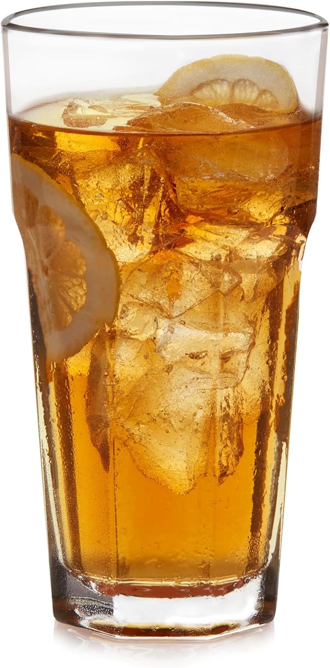 Libbey Gibraltar DuraTuff Iced Tea Glasses Set of 12, 22 Oz Durable Restaurant Style Drinking Glass Cups, Drinkware Set for Family Gatherings, Parties