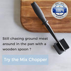 Meat Chopper, 5 Curve Blades Ground Beef Masher, Heat Resistant Meat Masher Tool for Hamburger Meat, Ground Beef, Turkey and More, Nylon Hamburger Chopper Utensil Non-scratch Utensils
