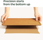 Keechee 2Pcs Cutting Board Set with Non-slip Mat, Bamboo Cutting Boards for Kitchen Meal Prep & Serving - Wood Serving Board Sets with Deep Juice Groove Ideal Kitchen Gifts