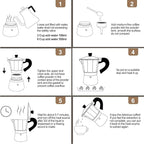 Aluminum 9 Cup 450ml Moka Pot Express Coffee Maker Stovetop Espresso Colorful Coffeemaker Italian Classic Style Brewing Greca Cafe Mocha Machine for Cafeteras Lover Camping Travel and Home Use 15oz