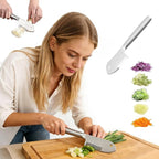 Stainless Steel Multi-Purpose Julienne Peeler, handheld peeler shredder, quick vegetable slicer for kitchen. Comfortable handle and hanging holes, suitable for fruits, vegetables, and herbs. (1)