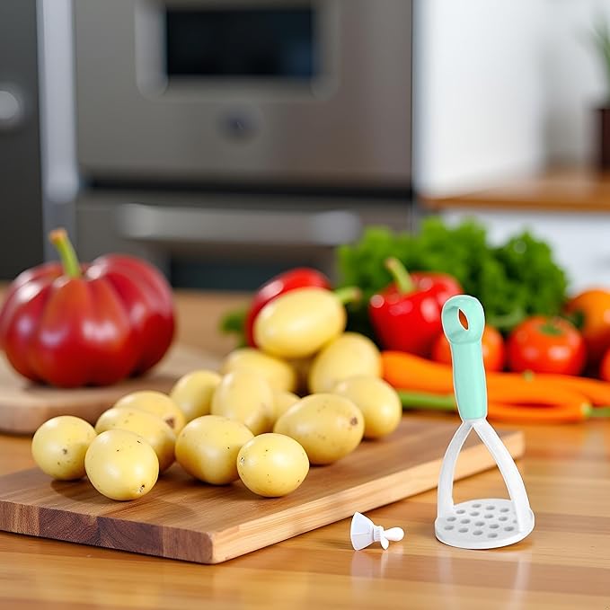 1Pc Random Color Manual Silicone Potato Masher, Cooking Utensils Masher, Mini for Non-Stick Cookware，Fruit and Vegetable Tools Ricers