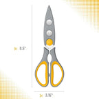Mr. Pen- All Purpose Kitchen Shears with Protective Sheath, 8 Inch, Dishwasher Safe, Stainless Steel Food Scissors with Micro-Serrated Blades, Durable Utility Kitchen Shears, Gray & Orange