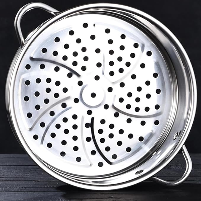 BinaryABC Stainless Steel Dumpling Steamer Basket for Pot,24cm Steamer Insert for Food Veggie Rice Noodle Roll (9.44INCH)
