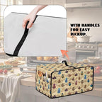 Coffee Kettle Print Toaster Oven Dust Cover, Fingerprint Protectors and Greasy Protection Machine Washable Universal Toaster Oven Protector for Kitchen, (Large-18.5*22.5*12.99 inches)