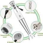 Immersion Hand Blender, UTALENT 5-in-1 8-Speed Immersion Blender with 500ml Food Grinder, 600ml Container,Milk Frother,Egg Whisk,Puree Infant Food, Smoothies, Sauces and Soups - White
