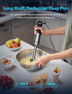 1000W Immersion Blender Handheld – 25-Speed, Stainless Steel, Hand Blender, Corded Hand Mixer with Heavy-Duty Copper Brushless Motor (Silver)