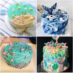Mermaid Theme Cake Mold, Mermaid, Shell, Seaweed, Coral Silicone Mold Cupcake Toppers Mold for Candy,Chocolate,Fondant,Polymer Clay,Crafting Projects & Cake Decoration