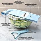 NACOLUS 5 in 1 Mandoline Slicer for Kitchen, Vegetable Slicer Multi Blade Potato Chip, Veggie shredder, Vegetable Cutter, Julienne Shredder and peeler For Small Job In Kitchen Blue