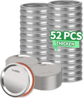 52Pcs Mason Jar Lids with Rings Regular Mouth, Upgrade Canning Lids with Rings/Bands for Ball, Kerr Jars and More, Split-Type with Leak Proof & Airtight, Food Grade Material for Mason Jars