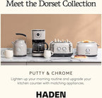 Haden Dorset 2 Slice Wide Slot Stainless Steel Toaster Bundled with 1.7 Liter Stainless Steel Electric Kettle with 360-Degree Base, Putty & Chrome