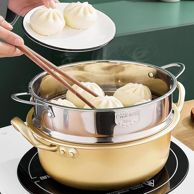 BinaryABC Stainless Steel Dumpling Steamer Basket for Pot,18cm Steamer Insert for Food Veggie Rice Noodle Roll (7.08INCH)