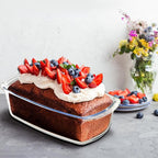 4 Piece Glass Loaf Pan Set with Lids - Stackable 1.9 QT/62oz/1800ML Glass Bread Baking Dish Microwave and Oven Safe - Loaf Pans For Baking Bread, Cakes