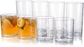 KX-WARE 14-ounce and 20-ounce Acrylic Glasses Plastic Tumbler, set of 8 Clear - Hammered Style, Dishwasher Safe, BPA Free