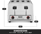 Waring Commercial WCT800 4-Slice Heavy Duty Commercial Pop-Up Toaster, 120V, 2200W5-20 Phase Plug
