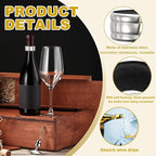 PATIKIL 12 Pcs Wine Bottle Collars, Stainless Steel & Velvet Felt Bottle Drip Ring Anti-overflow Wine Drip Catcher Accessories for Kitchen Bar Party Beverage, Black (Regular)