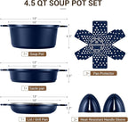 Ammeloo 4.5 Qt Non Stick Soup Pot with Lid, Ceramic Stockpot Set, Cooking Pot for All Stovetops, All-in-One Non Toxic Pot for Stews, Soups & Pasta, Easy to Clean, Induction Ready, PFAS Free