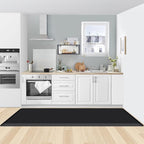 KitchenClouds Kitchen Mat Cushioned Anti Fatigue Rug 22"x72" Water Resistant, Non Slip, Standing and Comfort Desk/Floor Mats for House Sink Office (Black,0.8inch)
