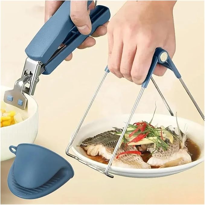 3 in 1 Anti-Scald Kitchen Tool Set, Non-Slip Bowl Gripper Plate Lifter Resistant Mitt for Cooking Steaming Serving, Kitchen Gadget(Disc extractor)
