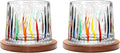 Rotatable Old Fashioned Glass Cup, 275ml/10oz Crystal Whiskey Glass Set of 2, Wood Coaster, Thickening, Used as Rum Glass Cup, Cocktail, Coffee, Milk to Relax and Reduce Stress, Christmas gifts