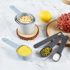 Measuring Cups and Spoons set 10 Pieces, Stackable Measuring Cup with Lid, Kitchen Cooking Baking Measuring Spoons Set for Liquid and Dry, BPA Free, Dishwasher Safe