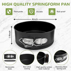 ZeroPone 4 Inch Mini Springform Pan, Non-stick Cheesecake Pan, Spring Form Pans for Baking, Springform Pans with Removable Bottom, Round Cake Pans, Small Cake Mold for Mini Cheesecake Pizza
