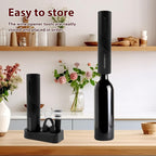 1Pcs Electric Bottle Opener ABS Electric Wine Opener Rechargeable Electric Corkscrew Wine Opener Extended Life Electric Bottle Opener with Storage Base Electric Wine Opener for Wine Bottles