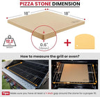 Unicook Extra Large Pizza Stone 18 Inch, Square Baking Stone for Oven and Grill, Heavy Duty Bread Pizza Pan, Thermal Shock Resistant Cooking Stoneware