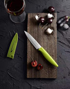VITUER Paring knife, 4PCS Paring knives (4 Knives and 4 Knife cover), 4 Inch Peeling Fruit and Vegetable Knife, Ultra Sharp Kitchen Knives, German Steel, PP Plastic Handle