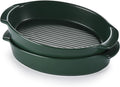 Bruntmor Oval Baking Dish Set for Oven, Durable & Versatile - Ceramic Serving Dishes - Oven Safe Au Gratin Baking Dishes Pans - Ideal for Any Occasions - Housewarming Gift - Set of 2 - Dark Green