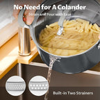 6 Quart Nonstick Stock Pot with Lid, BEZIA PFAS-Free Ceramic Soup Pot, Multipurpose Pasta Pot with Strainer Lid, Induction Cooking Pot, Silicone Handle, Compatible with All Cooktops, Dishwasher Safe
