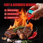 AWLKIM Rechargeable Digital Meat Thermometer with 3.3ft External Probe, Warning Alert, Instant Read Food Thermometer for Cooking Baking Water BBQ Oil Fry, Waterproof IP67, Hold Function, Oven Safe