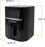 West Bend Compact Air Fryer 5-Quart Capacity with Digital Controls LCD Display and 10 Cooking Presets with Shake Reminder, Nonstick Frying Basket, 1500-Watts, Black