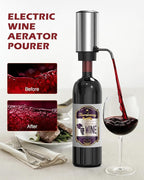 Electric Wine Opener Set, 4 in 1 Electric Wine Bottle Opener, Rechargeable Corkscrew Opener with Aerator, Foil Cutter, Vacuum Stopper, Ideal Present for Christmas, Wine Lovers, Party, Wedding