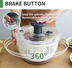 Salad Spinner Large, Fruit Washing Bowl with Strainer, Quick and Easy Use Lettuce Spinner, Fruits and Vegetables Washer, Lettuce Salad Dryer, Kitchen Essentials (6L/6.34Qt)