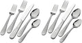 Pfaltzgraff Garland Frost 53-Piece Stainless Steel Flatware Serving Utensil Set and Steak Knives, Service for 8 (Pack of 2)