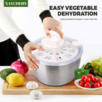 Stainless Steel Salad Rotator, 5-quart Vegetable Dishwasher,Lettuce Cleaner and Dryer, Salad Spinner
