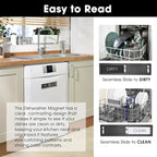 Dishwasher Magnet Clean Dirty Sign, HYF DESIGN Grade 304 Stainless Steel, Non-Scratch/Easy to Read & Slide/Strong Clean Dirty Magnet for Dishwasher, Extra Adhesive Tapes Included(Black-04)