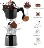 wedrink 9 Cup Stovetop Espresso Maker Aluminium Moka Pot Percolator(450ml)