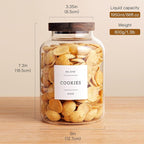 CZHQSMZ Set Of 2 Large Glass Jar with Wooden Lid with 132 Labels, Glass Storage Jars for Flour Pasta Candy Coffee Cookie and More(70 FL OZ/2000 ml)