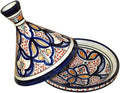 Moroccan Handmade Serving Tagine Exquisite Ceramic With Vivid colors Original 8 inches Across