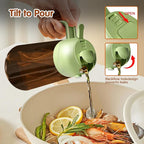 YARRAMATE 16oz/470ml Light Blocking Oil Sprayer for Cooking with Stickers, Food-Grade 2 in 1 Olive Oil Dispenser Bottle for Kitchen, Premium Dark Amber Glass Oil Bottle for Air Fryer, BBQ(Green)