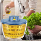 Vegetables Washer Dryer,4L Large Capacity Fruit Vegetable Strainer Spinner,USB Electric Salad Lettuce Spinner,Automatic Compact Salad Cleaner and Dryer for Home Kitchen(Blue)