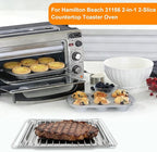 Replacement Tray for Hamilton Beach 2 Slice 31156 2 in 1 Toaster Oven, 12.6×9 IN Food Grade Stainless Steel Food Grade Toaster Oven Accessories Replacement Parts Wire Rack, Dishwasher Safe