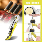 6 Pieces wine key wine opener Professional Waiter Corkscrews Stainless bottle opener Fold Serrated Foil Cutter Key for Family, Company Party,Bars,Restaurants(yellow)