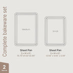 Diamond Bottom Cookie Sheet Set of 2, Nonstick Blue Carbon Steel Baking Pans for Crisp Baking, Space-Saving Stackable Trays, PFOA, PFOS, PTFE Free, Oven Safe Up to 450°F, Small & Medium Pans